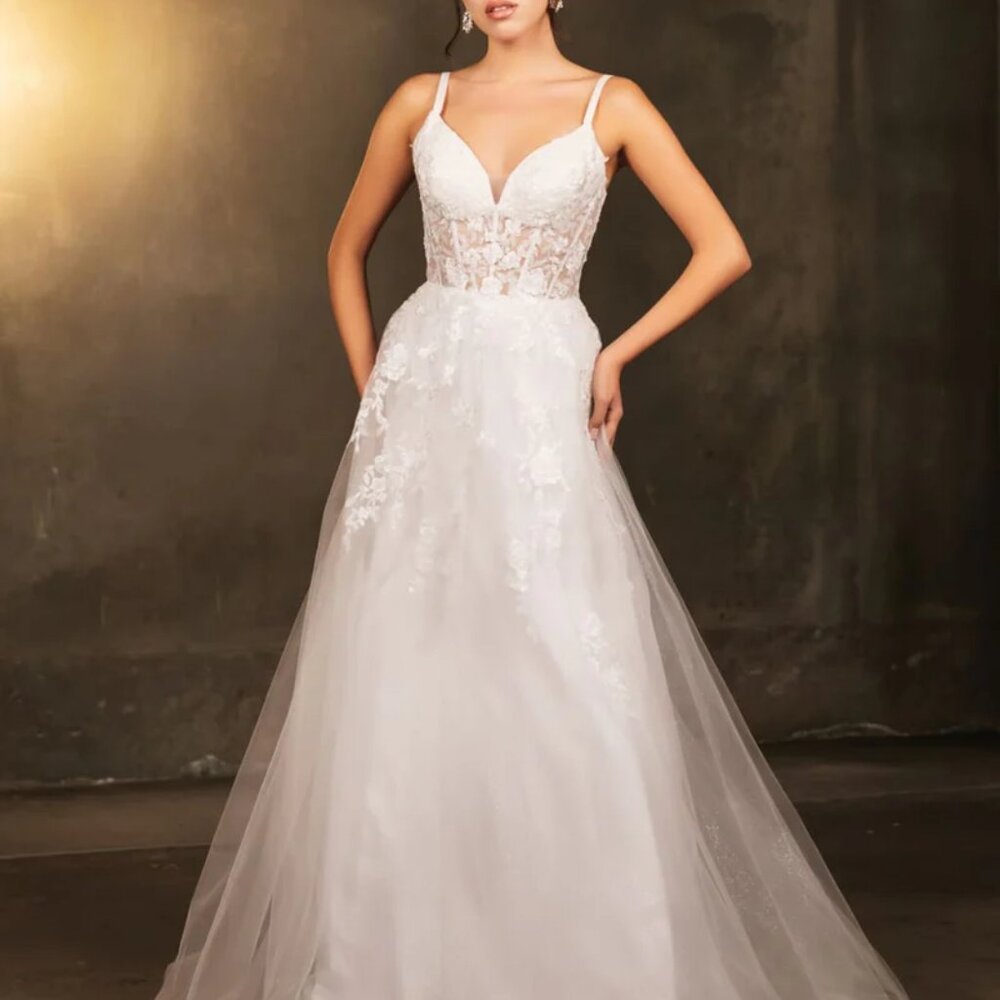 Off white wedding dress, corset style lace up  destination wedding bridal gown